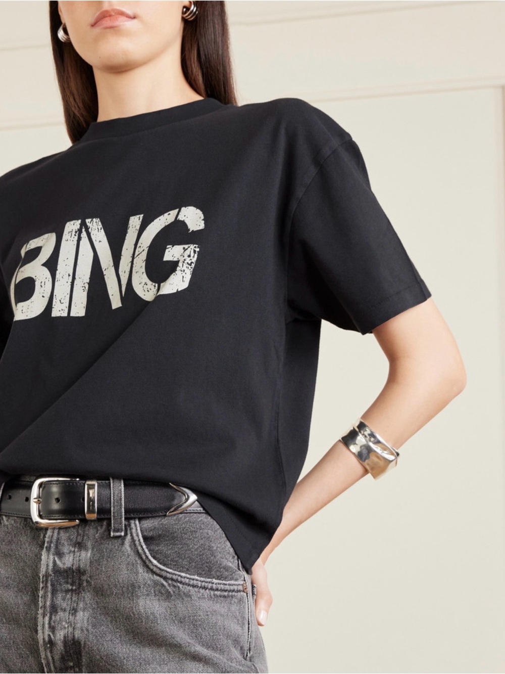 ANINE BING Walker printed cotton-jersey T-shirt - Picture 3 of 10